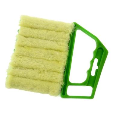 Imagem de LiebeWH Mini Limpador de Persianas, Escova de Limpeza Multifuncional Com Alça Portátil para Remoção de Poeira Em Casa e Escritório, Design Anti-fiapos, Excelente Material, 6,3 X 5,1 pol. (Verde)