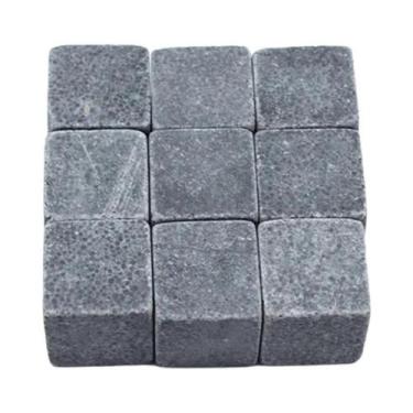 Imagem de Pedras De Uísque De Granito Natural 9 Peças - Cubos De Gelo Para Uísqu