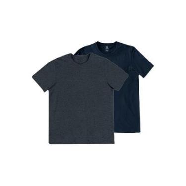 Imagem de Kit com 2 Camisetas Masculina Hering 201 Cinza-Masculino