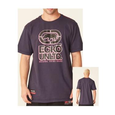 Imagem de Camiseta Básica Masculina com Estampa Relevo Asfaltado Marinho K859A - Ecko