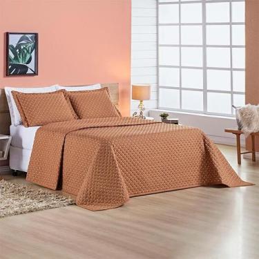 Imagem de Cobre Leito Casal Queen  Bordado Colcha Ravena 200 Fios 3 Peças - Bia 