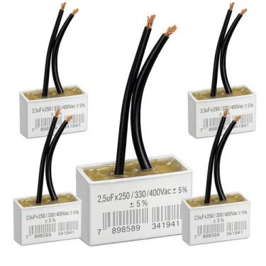 Imagem de Kit 5 capacitor 2,5x250/400v quadr 2 fios metalizado tri - TRIO