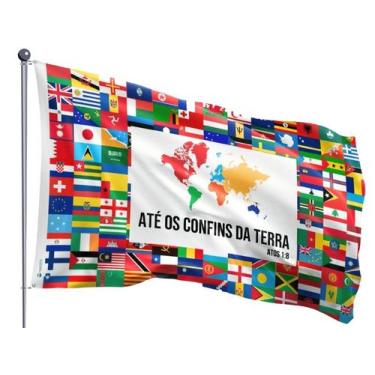 Imagem de Bandeira Evangélica Nações Missões Países Estampada Dupla Face Tamanho