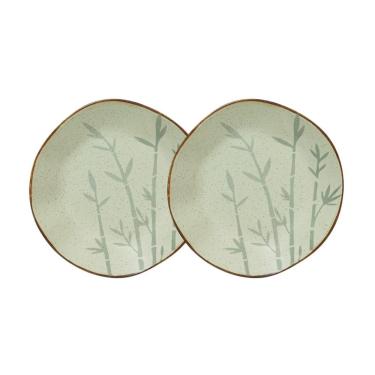 Imagem de Conjunto 2 Pratos Fundos 22,5 cm Ryo Bambu Porcelana Oxford