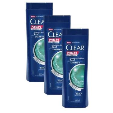 Imagem de 3 Shampoo Clear Men Anticaspa Limpeza Diária 2 Em 1 200 Ml
