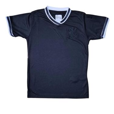 Imagem de Camiseta Infantil Corinthians Preta Clássico Escudo Preto