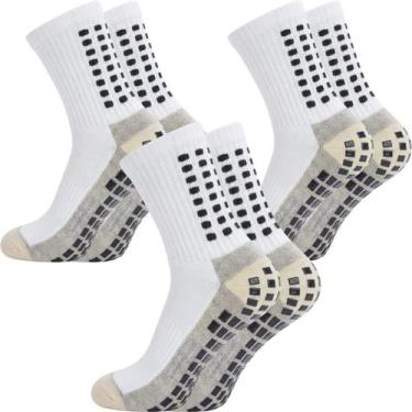 Imagem de Kit 3 Pares Meia Antiderrapante Futebol Treino Esportiva Pro Socks, Br