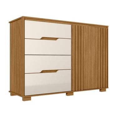 Imagem de Comoda Texas 4 Gavetas 2 Portas 147 Cm Freijo Off White Moval - MOVAL 