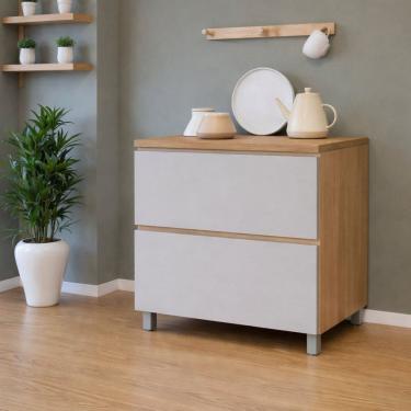 Imagem de Balcão 1 Porta Basculante Rainha 80cm 100% Mdf Marrom Greige