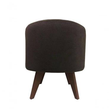 Imagem de Puff Pé Palito Redondo Não é Segredo Suede Animale Marrom Escuro 40x45