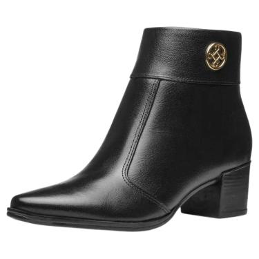 Imagem de Bota Feminina Couro Confortável Resistente Cano Baixo Pegada