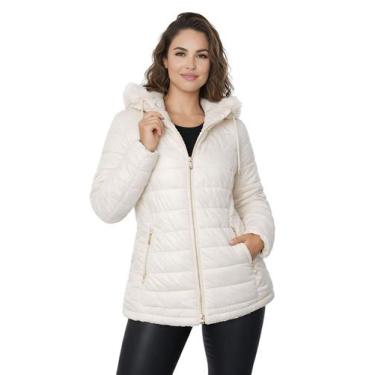 Imagem de Jaqueta Roger ParKa Dupla Face Nylon/Peluciada Feminina, Areia, G, Mul