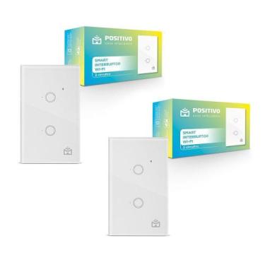 Imagem de Kit 2 Smart Interruptor Wi-fi Positivo Casa Inteligente 2 Módulos Touc