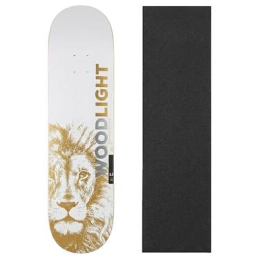 Imagem de Shape Skate Maple 8.0 Wood Light Lion Com Lixa Inclusa Cor:BrancoTaman