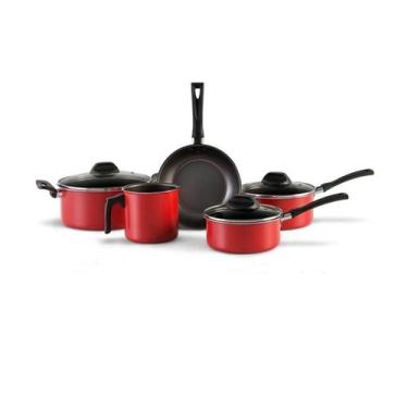 Imagem de Conjunto de Panela Brinox Garlic 5 Peças Vermelho 7001104