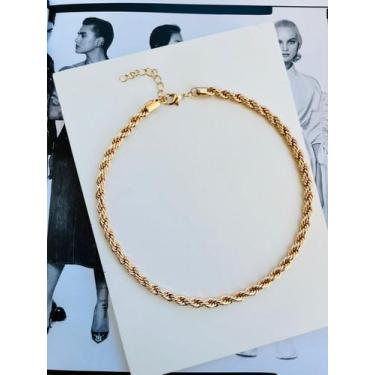 Imagem de Colares choker folheado a ouro cordão baiano unissex - dondocas.bijus