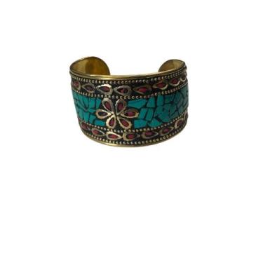 Imagem de Bracelete de Mosaico e Metal Dourado - Loja da Índia