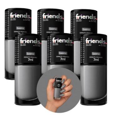 Imagem de Kit 6 Esmalte Cremoso Cinza Luana Friends 7ml Cor Vibrante
