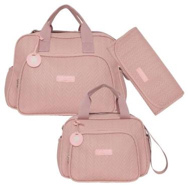 Imagem de Kit Bolsas Maternidade Pirulitando G+P+T Refúgio Rosê - Pirulitando Ba