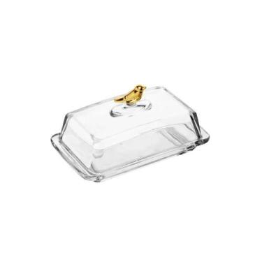 Imagem de Manteigueira Cristal Retangular Golden Bird 18x10x9cm- Wolff