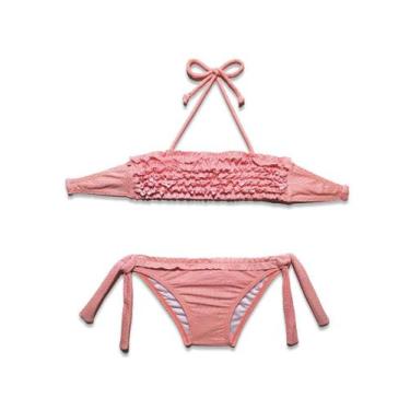 Imagem de Biquíni Areia Branca Infantil sem alça Frufru Estampado, 6 ANOS