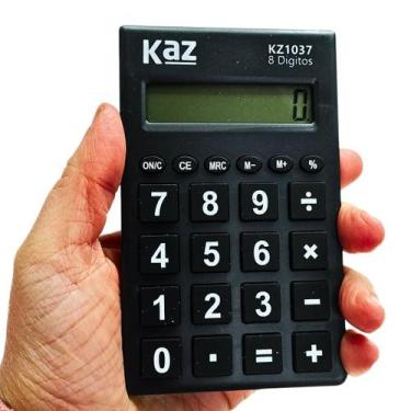 Imagem de Calculadora De Bolso Preta Slim Mini Pequena Escritorio - Kaz