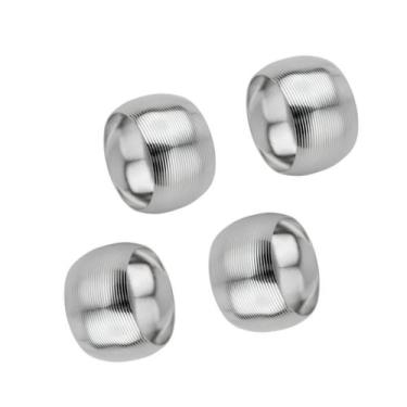 Imagem de Jogo 4 anel guardanapo aço niquelado circle prata 4,5cm lyor