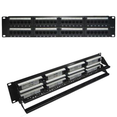 Imagem de Patch Panel Cat6 48 Portas Carregado C/ Kit Porca Gaiola 2u - Seccon
