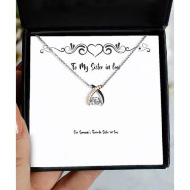 Imagem de I'm Someone's Favorite Sister-in-Law Wishbone Dancing Necklace Sister in Law, Presentes divertidos para Sister in Law
