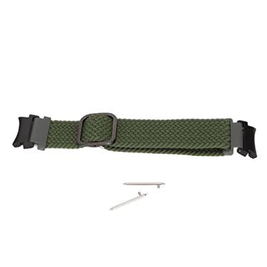 Imagem de Pulseira de relógio trançada elástica, pulseira de relógio trançada de náilon elegante para Galaxy Watch 4(Exército verde)