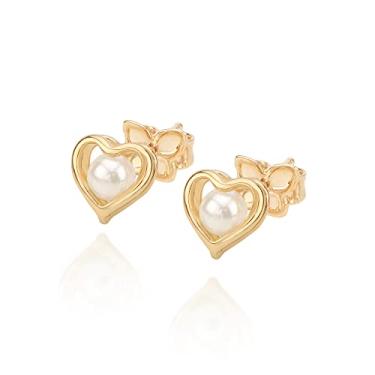 Imagem de Brinco Rommanel folheado a ouro com pérolas sintéticas - tam.único 5245250026