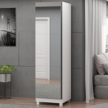 Imagem de Sapateira com Espelho 1 Porta Gold Branca - Gelius