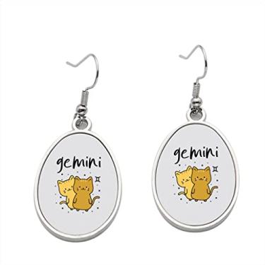 Imagem de Brincos de gêmeos – Brincos pendentes para meninas – Presente de festa de aniversário dos namorados, Metal, Sem pedras preciosas