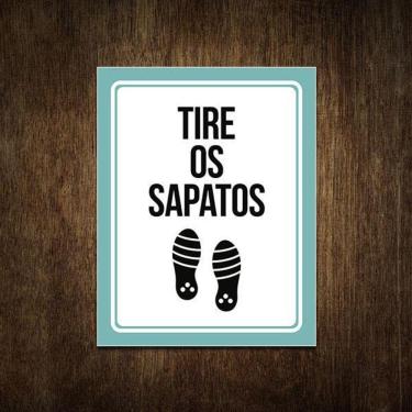 Imagem de Placa De Sinalização - Tire Os Sapatos 18X23