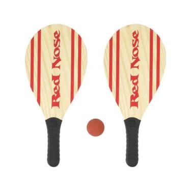 Imagem de Kit Com 2 Raquetes Bola Red Nose Frescobol Tenis De Praia