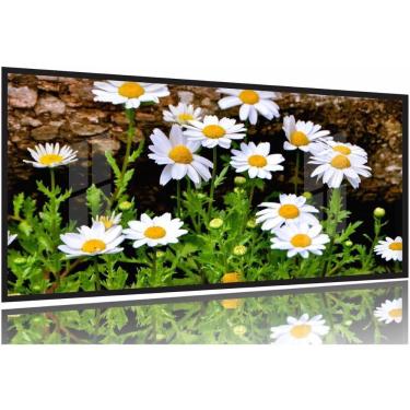 Imagem de Quadro Decorativo Paisagem Flores Tela Em Tecido130x60 Moldura Preta 2x2