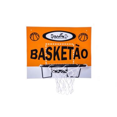 Imagem de Tabela De Basquete Aro Cesta + Rede De Nylon Brinquedo Em Mdf