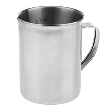 Imagem de Copo de medição de aço inoxidável Baoblaze 500 ml/1000 ml para café e laboratório, pode ser lavado na lava-louças – 1000 ml