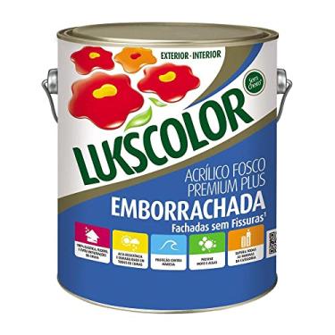 Imagem de Tinta Emborrachada Acrílica Lukscolor Fosco Branco 3,6L