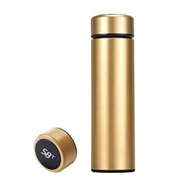 Imagem de Garrafa Térmica LED Dourada para Café Água com Sensor Temperatura