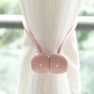 Imagem de Ganchos de cortina com fivela de sucção magnética Cortinas de encadernação Cortinas de malha à prova d'água Cortina de chuveiro Clipe de cortina de corda, Rosa 1 peça