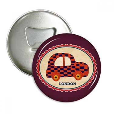 Imagem de Pequeno carro Reino Unido Londres Carimbo Abridor de Garrafas Ímã de Geladeira Emblema Multifuncional