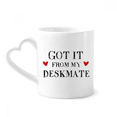 Imagem de Got It From My Deskmate Caneca de formatura de cerâmica café copo de coração de vidro