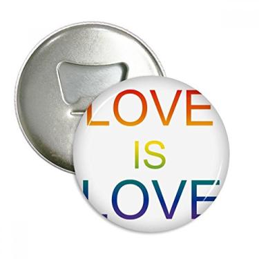 Imagem de Bandeira de arco-íris LGBT Love Is Love, abridor de garrafas, emblema multifuncional
