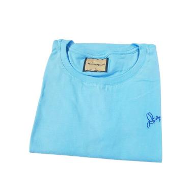 Imagem de Camiseta lisa casual feminina azul claro coleção beija-flor