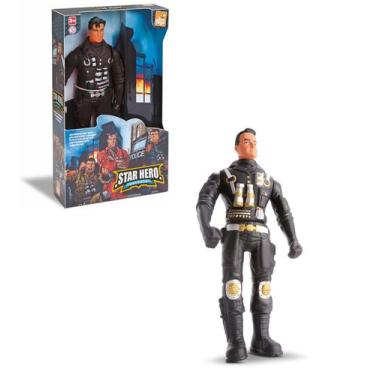 Imagem de Boneco Articulado Star Hero Policial - Bee Toys