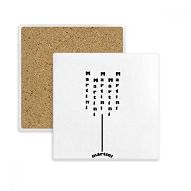 Imagem de Martini com seu copo quadrado porta-copos tapete para caneca subplaca suporte isolante pedra