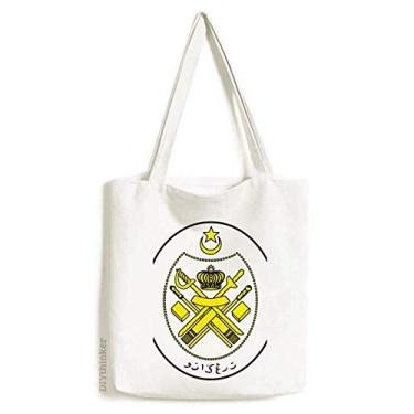 Imagem de Malásia Bolsa de compras com emblema nacional da Ásia, bolsa de compras casual