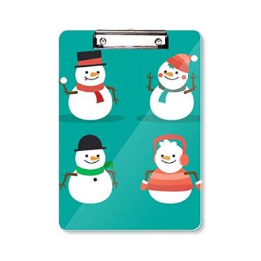 Imagem de Feliz Natal boneco de neve padrão prancheta pasta bloco de escrita placa de suporte A4