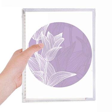 Imagem de Caderno de ilustração de tulipa com flores e folhas soltas para diário recarregável